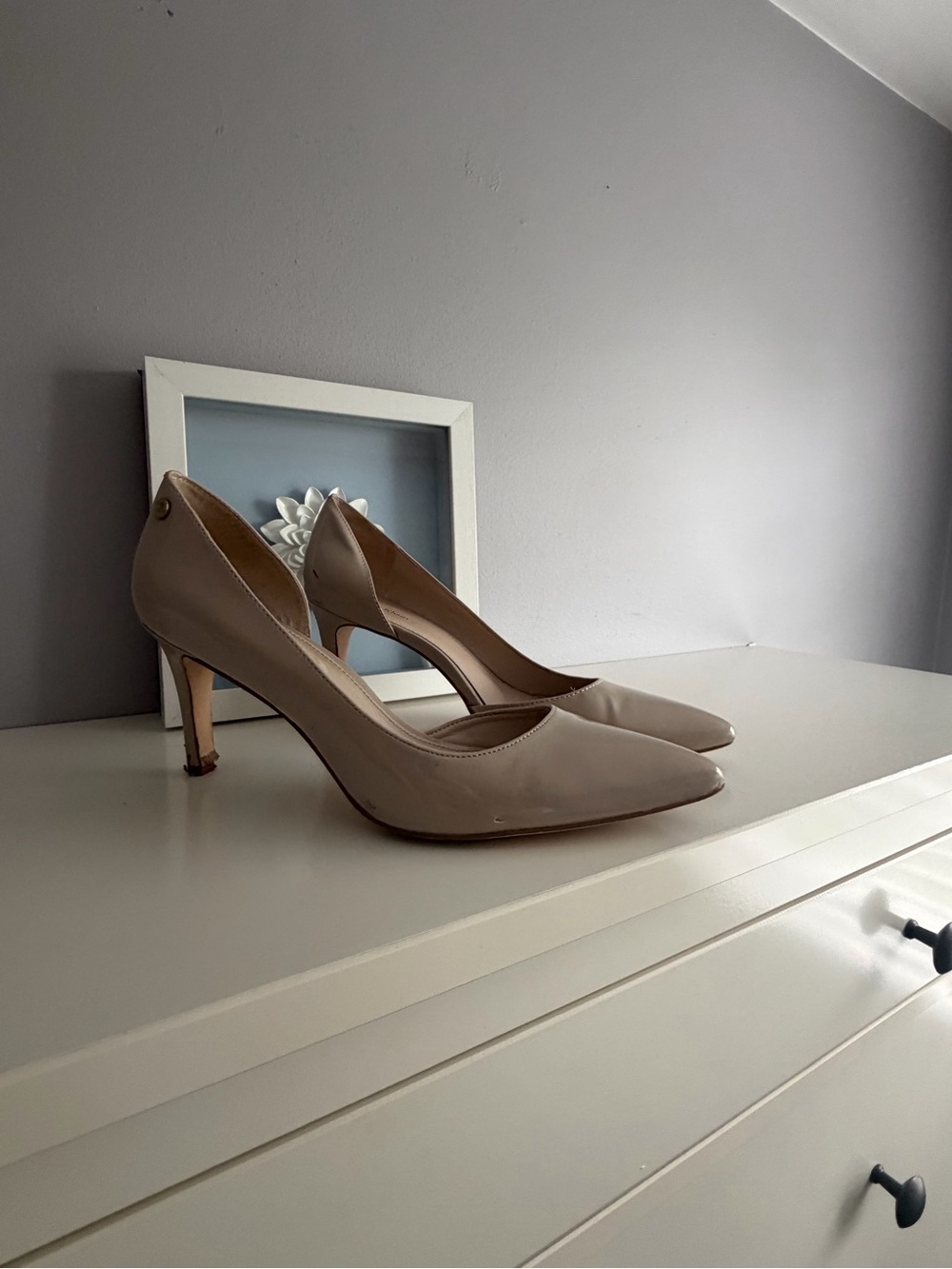Calvin Klein Taupe Pointed-Toe Pumps